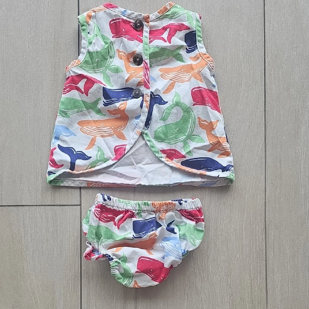 Classic Prep Colorful Whale Print Kids Outfit